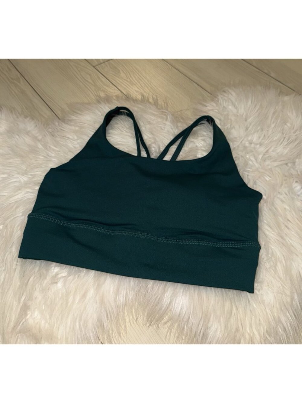 Fox & Robin High Impact Sports Bra Molded Strapped Back Wire Free M Medium Green